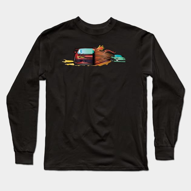 Drifting Car Long Sleeve T-Shirt by Dojaja